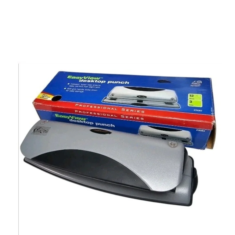 Swingline 3 Hole Punch Desktop Hole Puncher EasyView‎ 12 Sheet Punch Capacity